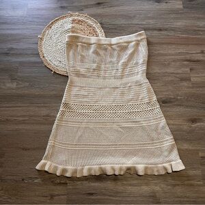 LULUS Crochet Ruffle Hem Tube Dress NWT